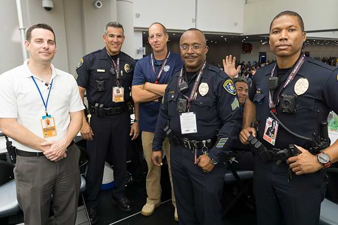 Todd Temple working Comic-Con in 2017 with SDPD and former Director of Security Josh Layne