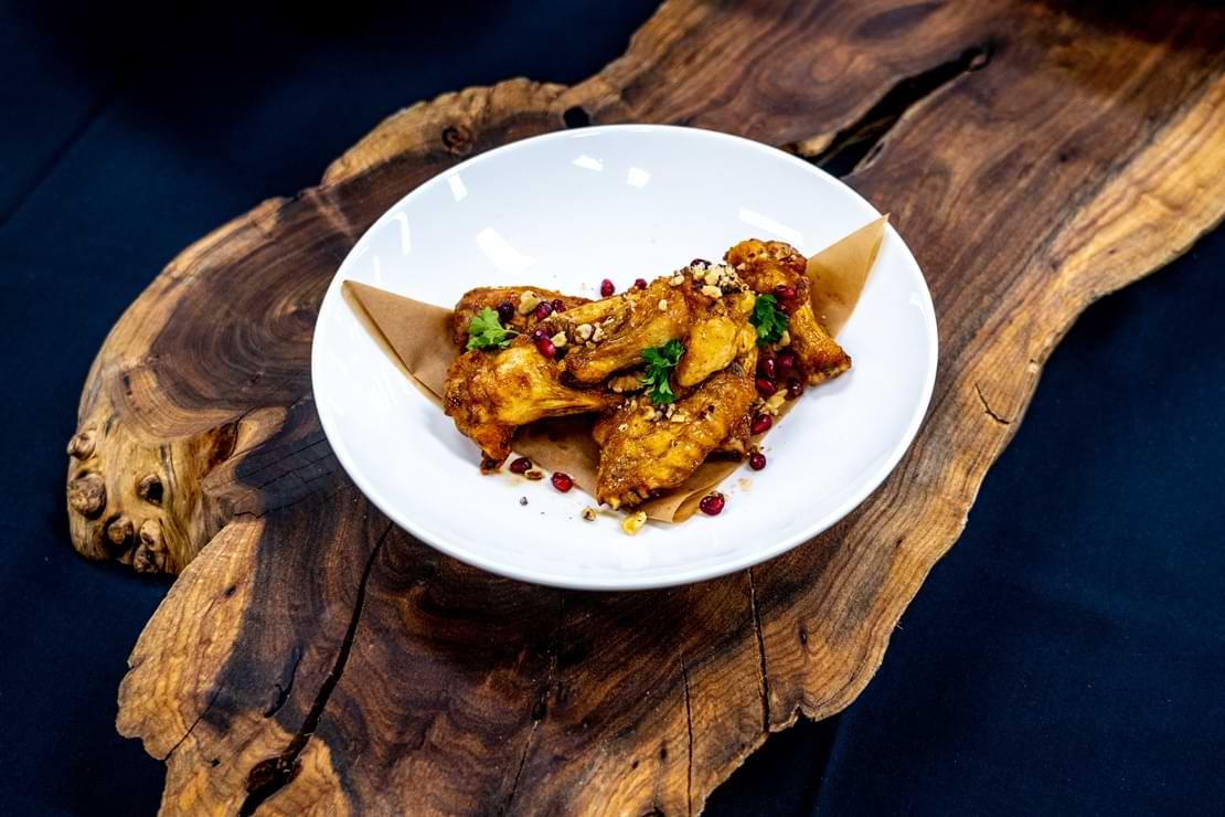 Tangy Pomegranate Walnut Wings