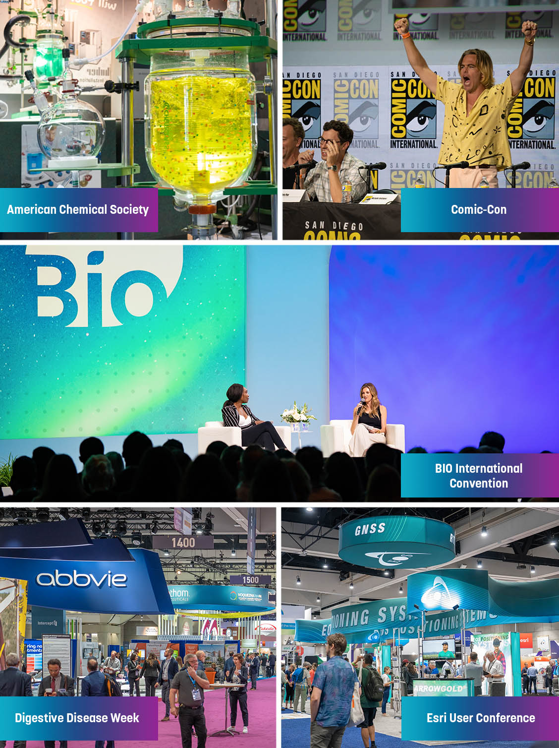 Images from some of the top conventions for economic impact generation.