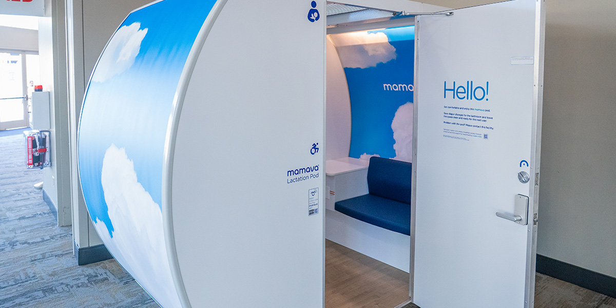 Located throughout our building, Mamava lactation pods will be available for convention attendees and employees alike.