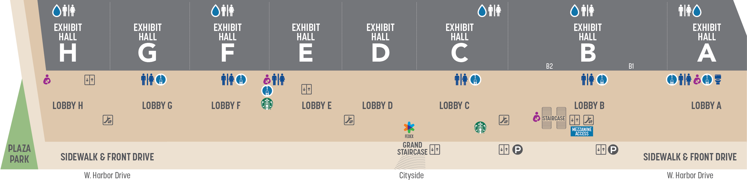 San Diego Convention Center Building Map – Ground Level