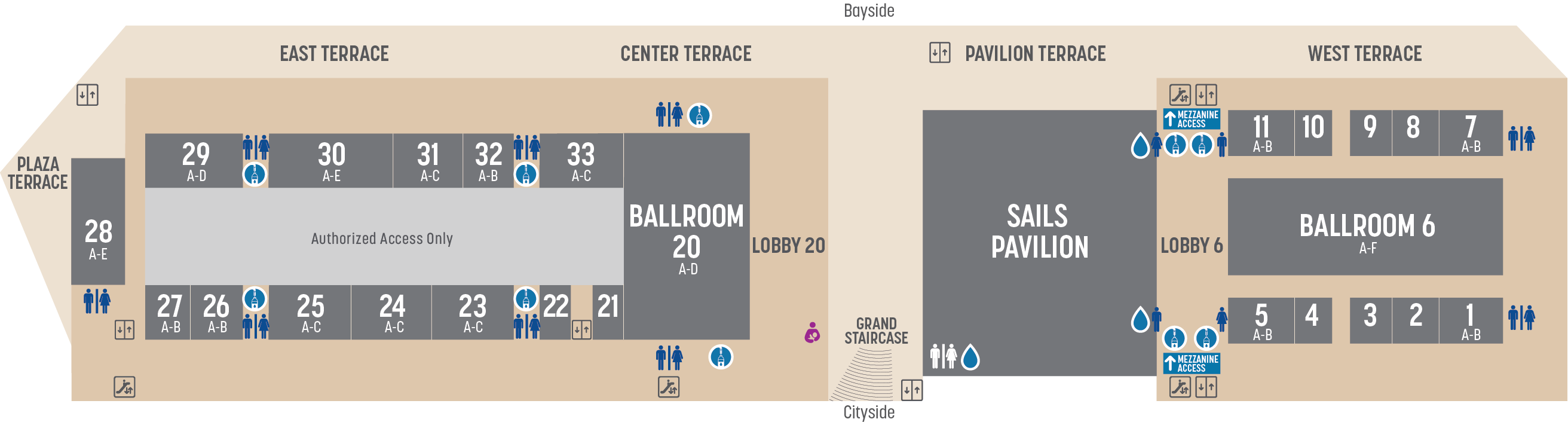 San Diego Convention Center Building Map – Ground Level